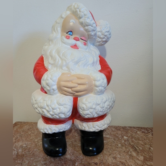 Vintage Winking Ceramic Atlantic Mold Santa Clause - Picture 2 of 7